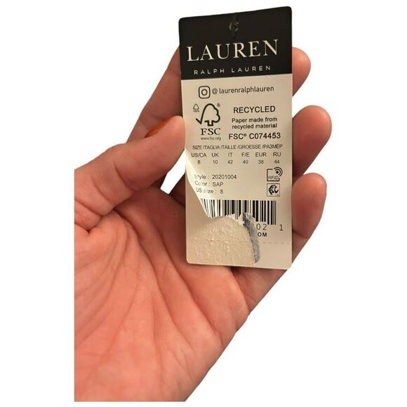 Lauren Ralph Lauren Navy Blue Ruched Asymmetrical One Piece Swim suit Size 8 - Picture 6 of 8